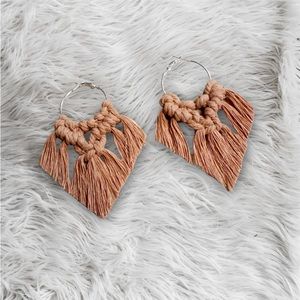 Macrame Earrings - Stainless Steel - Hypoallergenic